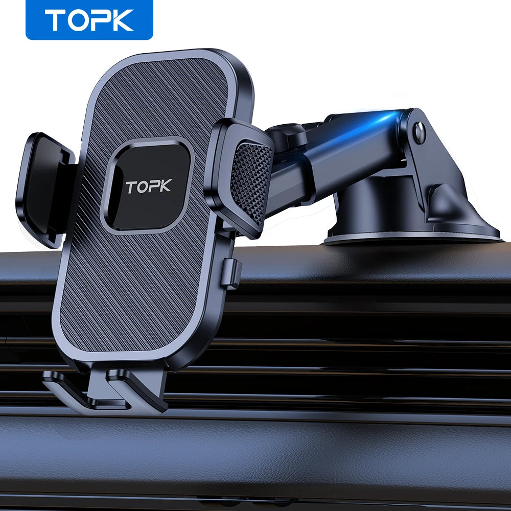 TOPK Car Phone Holder | Universal Air Vent and Dashboard Mount detail view