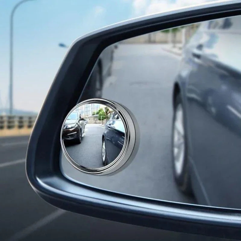 2Pcs Round Frame Convex Blind Spot Mirror Safety Driving Wide-angle 360 Degree Adjustabl detail view