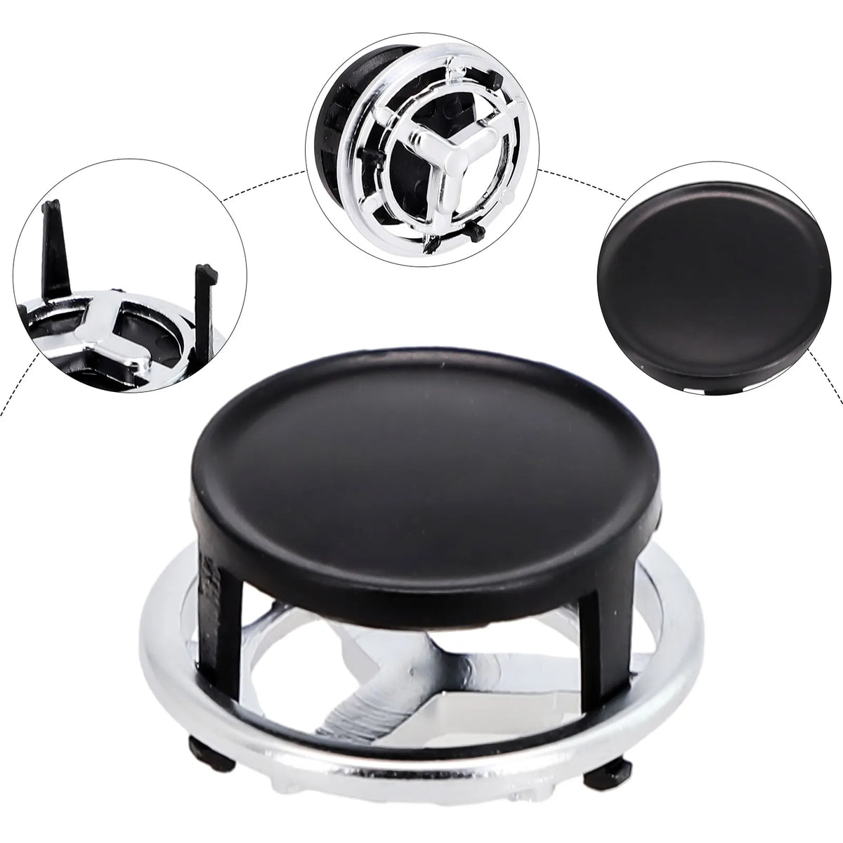 A/C Knob Button Truck Air Conditioning Panel Black Front Side Interior Accessories Knob detail view
