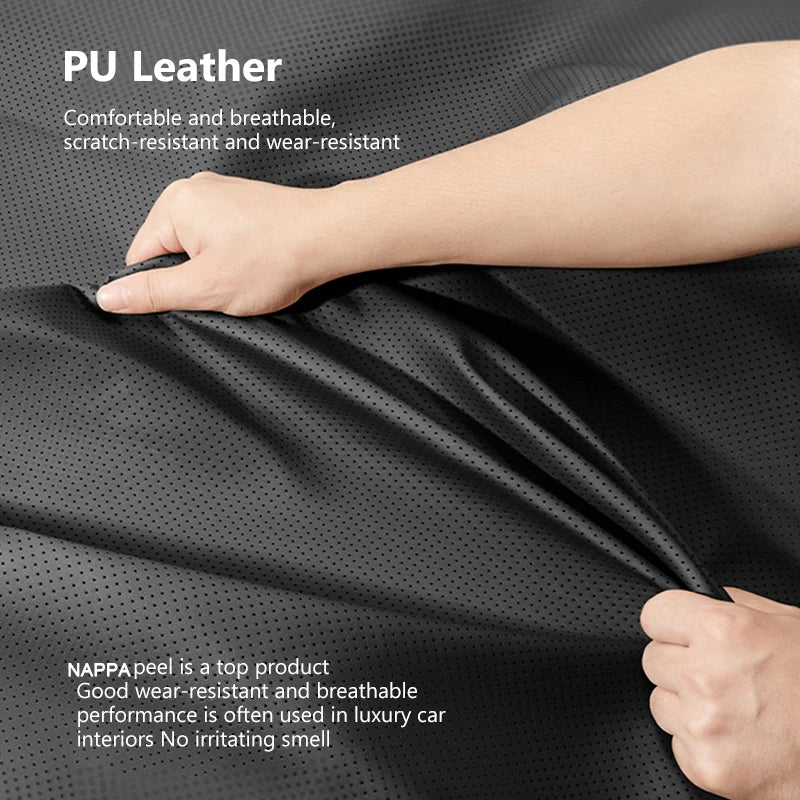 AUTOMECHANIST Car Seat Cover Front Rear Seat Cushion Protector Nappa Leather Soft Sea alternate view