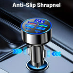 6-in-1 Fast Charging Car Adapter 3.1A Dual Type-C Digital Display Smartphones Tablets alternate view