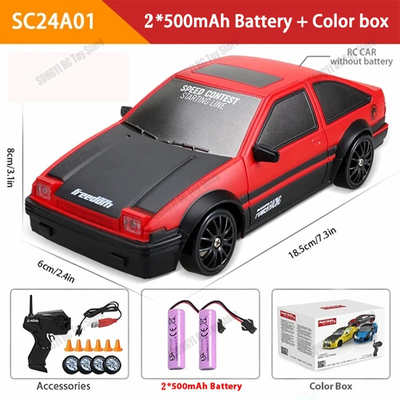 RC Drift Car 4WD Remote Control High Speed Racing Vehicle with LED Lights 2.4GHz Radio close-up view