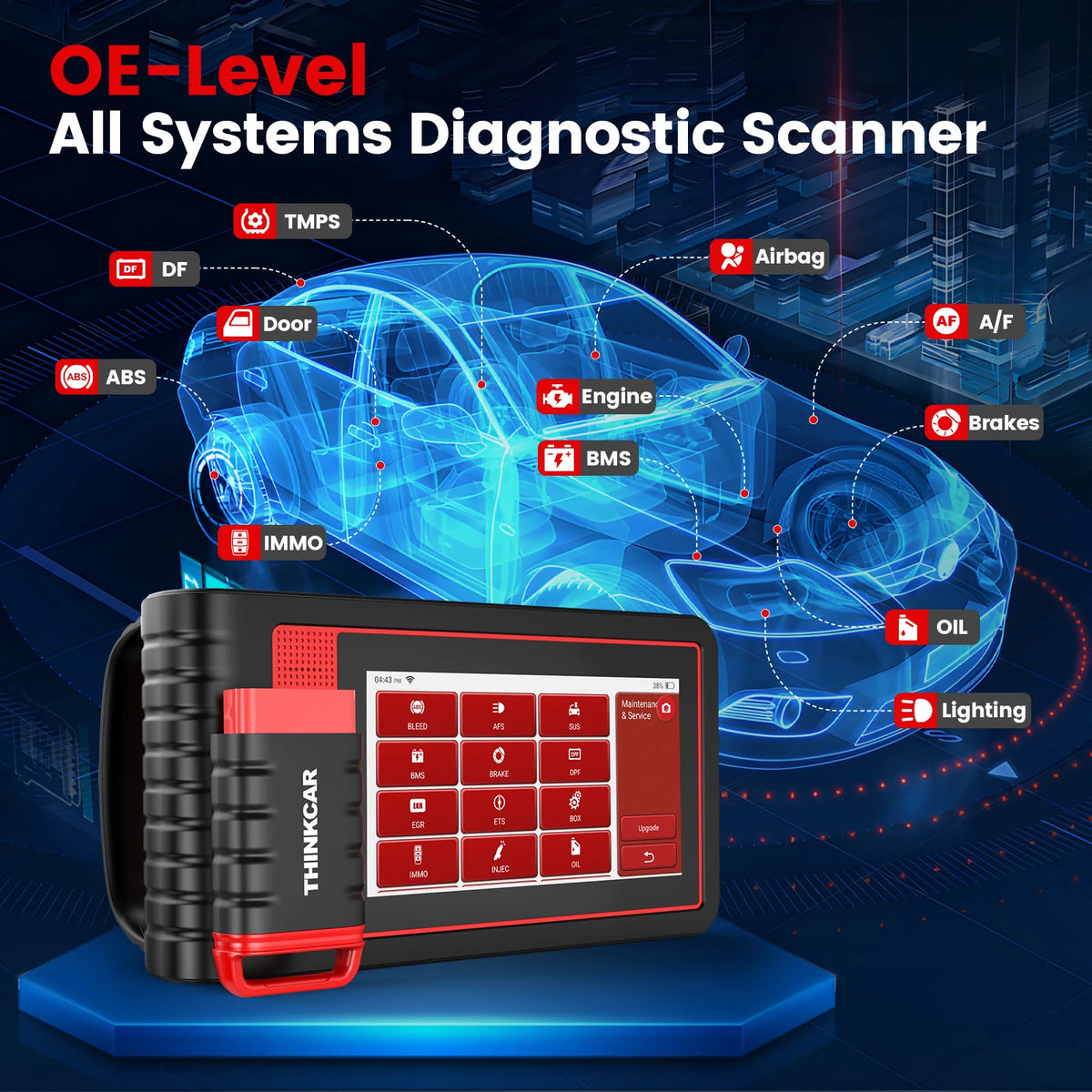 THINKTOOL MINI 2 Auto OBD2 Scanner Car Diagnostic Tool Full System Scan Tool Support Bidirectional Control ECU Coding 28 Resets
