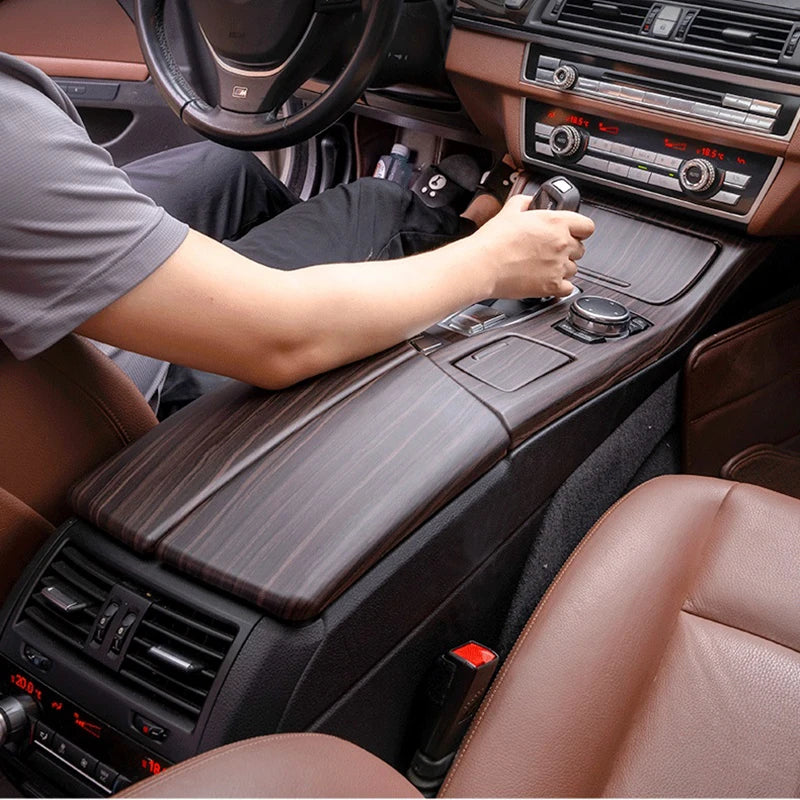 For BMW 5 Series F10 F11 520i Carbon Fiber Central Armrest Box Cover Storage Box Gear Position Panel Decoration Cover Auto Parts