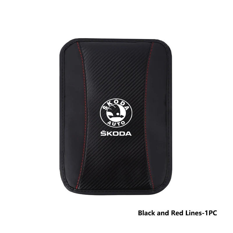 For Skoda Car Armrest Mat Center Console Arm Rest Protection Cushion Kamiq Karoq Octavia 2 3 Rapid Scala Kami Fabia VII VRS