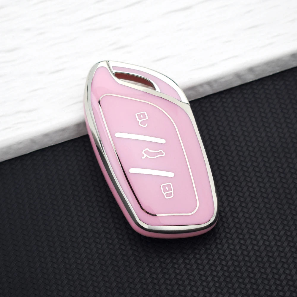 Soft TPU Car Key Case Cover Fob For MG ZS EV MG4 HS EHS MG5 MG6 MG3 MG7 GT ZX For R additional angle