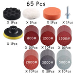 15-65 Pcs Car Headlight Repair Restoration Kit 3 Inch 75mm Sanding Plate Waxing Sponge S detail view