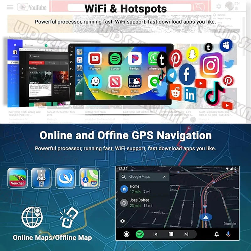 7"/9"/10" Universal 2din Android Car Radio | GPS Navigation Head Unit with Carplay lifestyle view