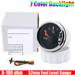 ZMFJH 7 Color Light 52mm Car Gauge Set | Fuel Water Level Voltmeter Oil Pressure Temp close-up view