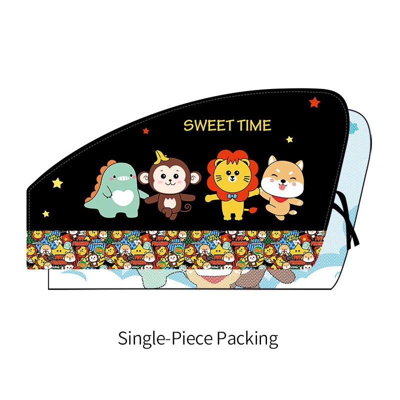 1Pcs Car Cartoon Cute Spaceman Magnet Side Window Sunshades Windshield Sunshade Rear Sid detail view