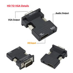 HDMI to VGA Converter with 3.5mm Audio | 1080p Adapter for PC, Laptop, Projector alternate view