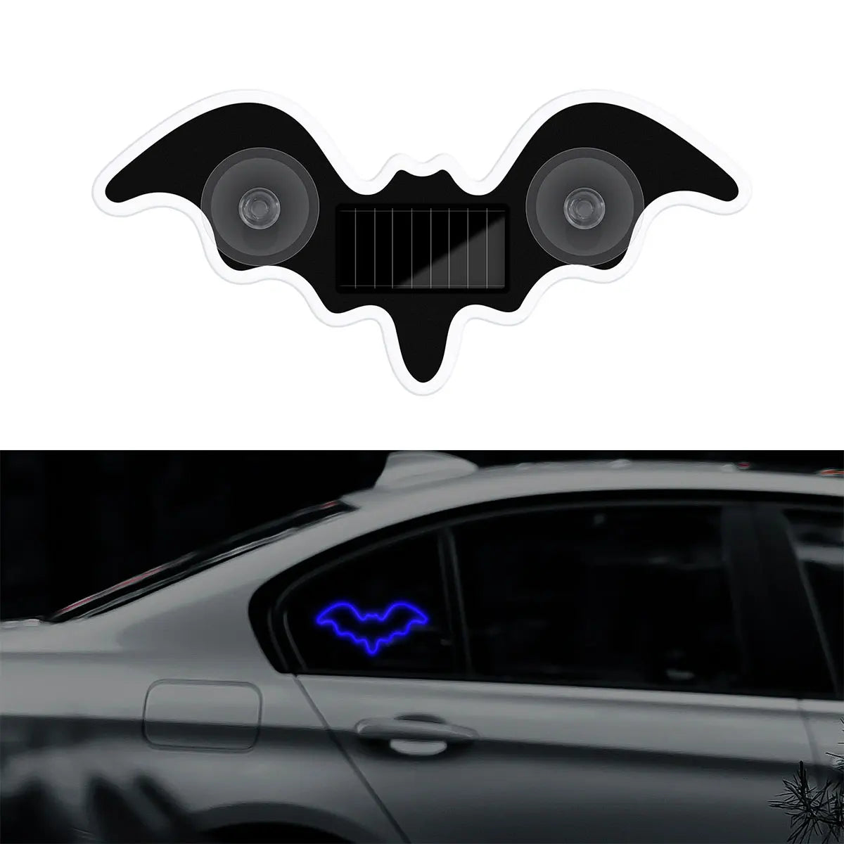 1X Solar Powered Car Neon Light Cool Bat-shaped Dynamic Atmosphere Light Wireless Led alternate view