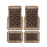 Red Bohemian Paisley Print Car Floor Mats 4Pcs Universal Anti-Slip Auto Carpet Inte additional angle