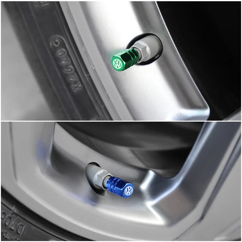 4Pcs Car Wheel Valve Air Core Caps | Aluminum Alloy Tire Accessories for VW Models additional angle
