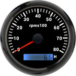 85mm Tachometer with LCD Hour Meter | 7 Color LED Backlight for Marine Boat Car detail view