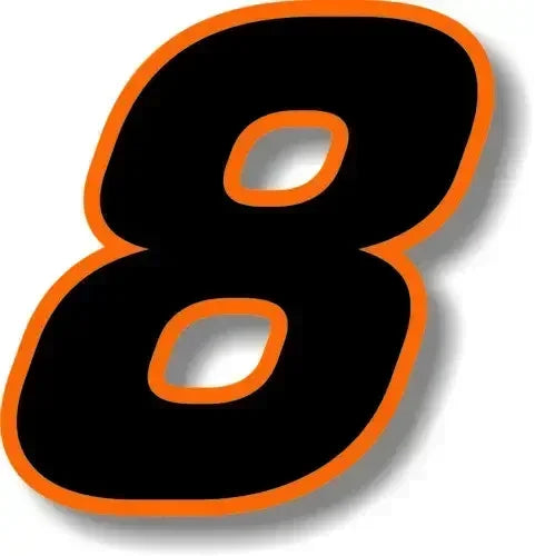 Car Sticker Exterior Accessories Car Custom Race Number Square Font Black with Orange Border Sticker Graphic