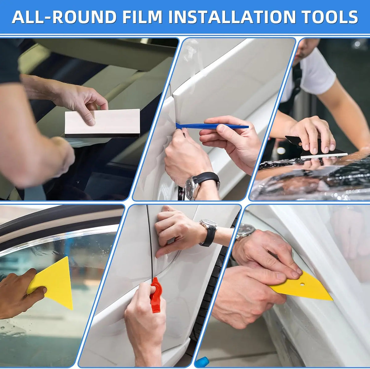 Car Film Wrapping Tool Kit Window Tinting Tools Vinyl Wrap Felt Squeegee Wrap Stick Vi close-up view