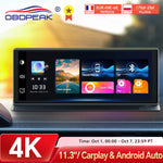 K2 Pro 11.3" Dash Cam 4K 2160P Car DVR Recording Carplay & Android Auto Wireless Connection 5G WiFi