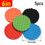 Car Polishing Sponge Pad Kit 5 Inch 6 Inch 7 Inch | 5 Pack Auto Waxing Buffing Pads for detail view