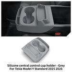 For Tesla Model Y Standard 2026 Multifunctional Silicone Central Control Cup Holder+Storage Box Glasses Holder Tray Accessories