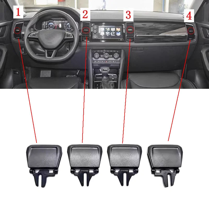 For Skoda Kodiaq Karoq Car Dashboard Air Vent Clip Air Conditioning Outlet Tab Clips 56G819701A 56G819702A 56G820951A 56G820952A