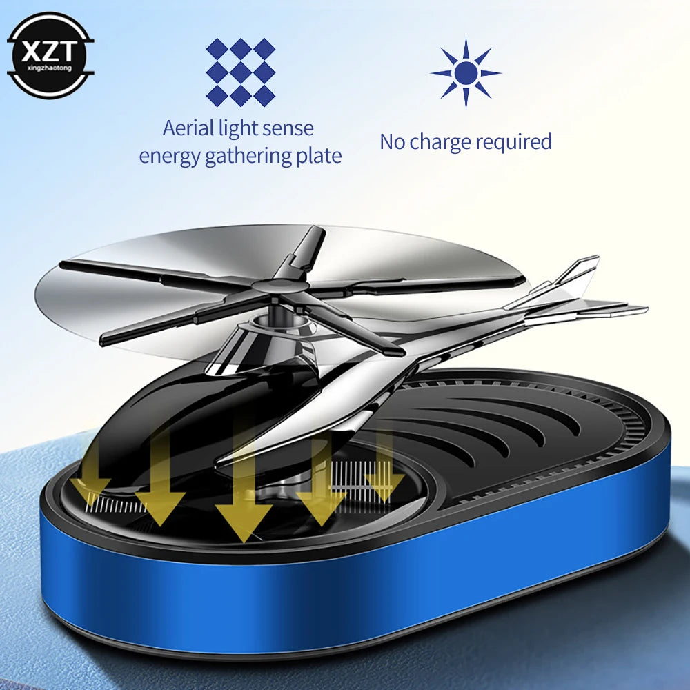Car Air Freshener Helicopter Solar Power Plane Fragrance Diffuser Ornament Perfume Freshener Auto Accessories Dashboard