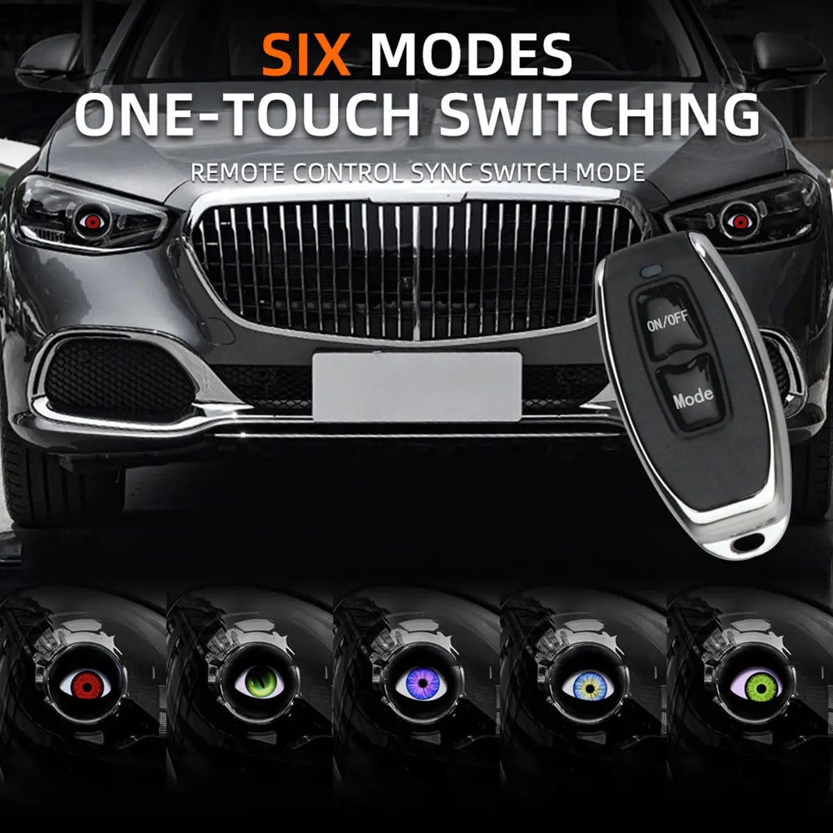 2pc Dynamic LED Car Headlights Devil Eye LED Car Light Headlight Assembly Modified Ea alternate view