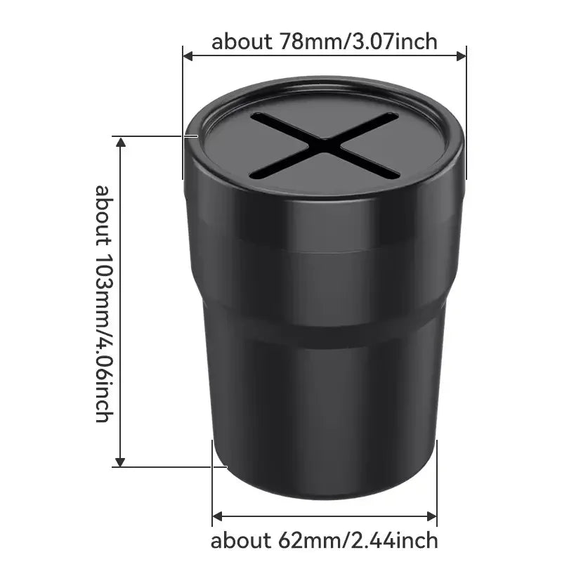 Mini Car Trash Can With Lid Leakproof Cup Holder Bin alternate view