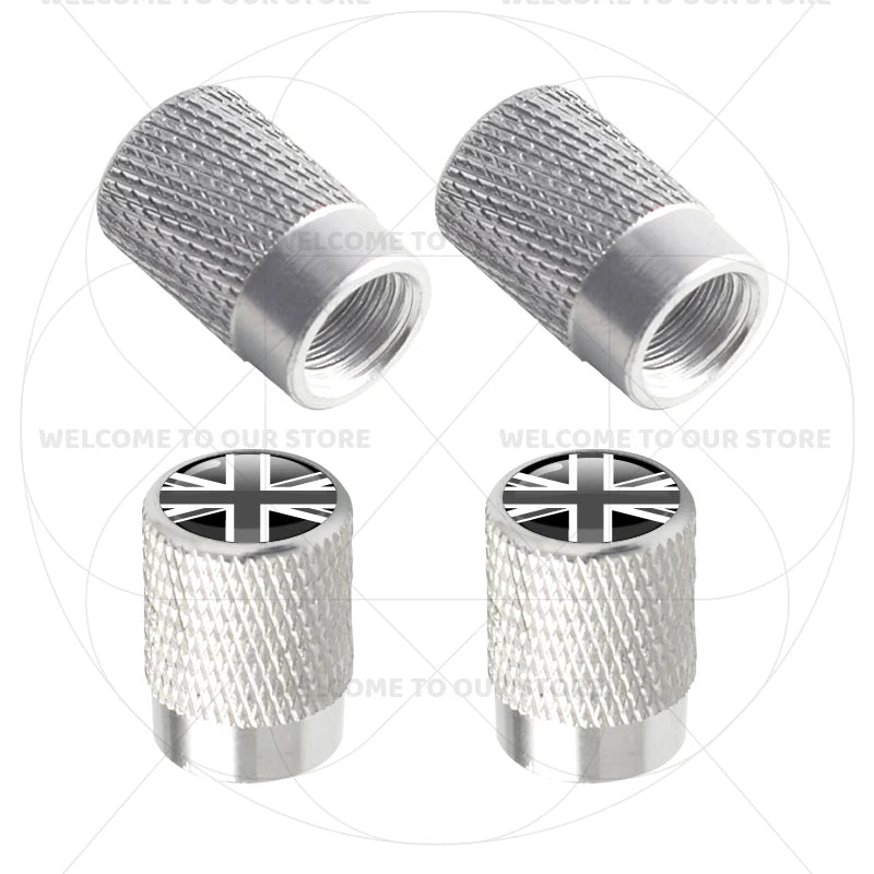 For Sweden Swedish Flag Union Jack Britain Flag Emblem 4Pcs Aluminum Motorcycle Car Tire detail view