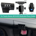 Car Mobile Phone Holder For Toyota Sienna 2015 2016 2017 2018 Mount Wireless Charging Phone Holder Special Fixed Base accessorie