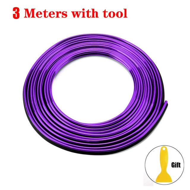 Car Moulding Decoration Flexible Strips1/3/5M Interior Auto Mouldings Car Cover Trim D close-up view