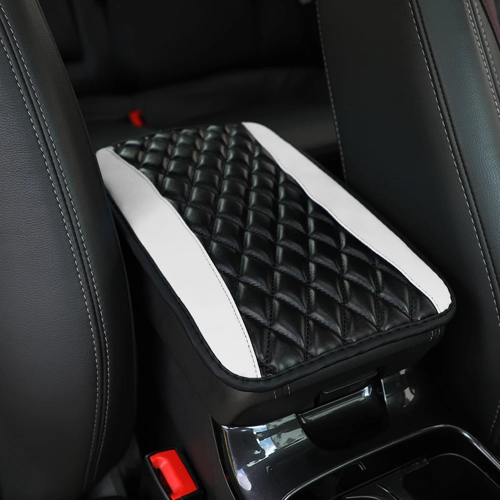 PU leather multi-color three-dimensional embroidered car armrest cushion, center console cushion, car decoration items