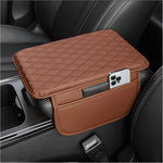 Upgraded Microfiber Leather Car Center Console Armrest Cover Cushion | with 2 Storage Bags | Universal for Most Cars