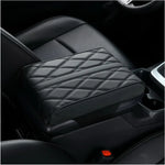 Center Console Arm Rest Protection Cushion Car Armrest Mat Wave Embroider PU Leather Auto Armrests Storage Box Cover Pad