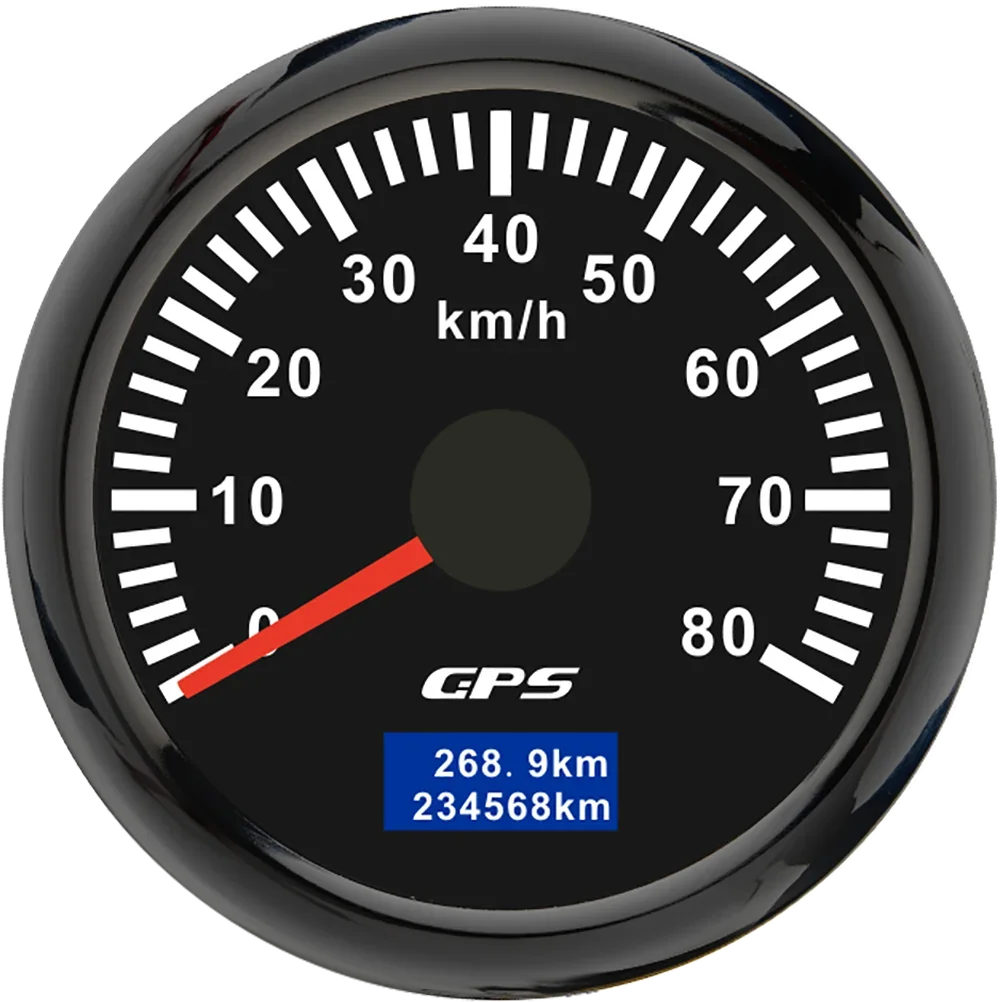 30/60/80/120/200 Km/h GPS Speedometer 52MM Car Truck Speed Gauge Meter With GPS Antenn close-up view