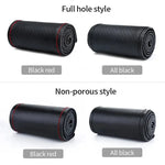 Genuine Leather Steering Wheel Cover For Car Braiding Steering Wheel Protector Covers close-up view