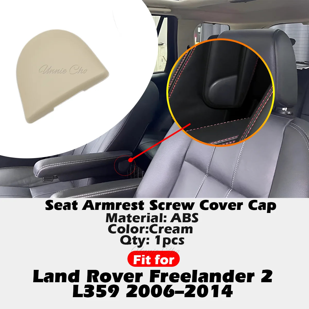 For Freelander 2 Seat Armrest Screw Cap Beige Black LR004573 LR007776 L359 Interior additional angle