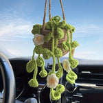 NEW Cute Potted Plants Crochet Car Basket Hanging Plant Crochet for Car Decor Car Orn lifestyle view