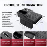 HTMCK Multifunctional Car Armrest Cushion, Center Console Cover with Tissue Holder, Cup Slot and Side Pockets