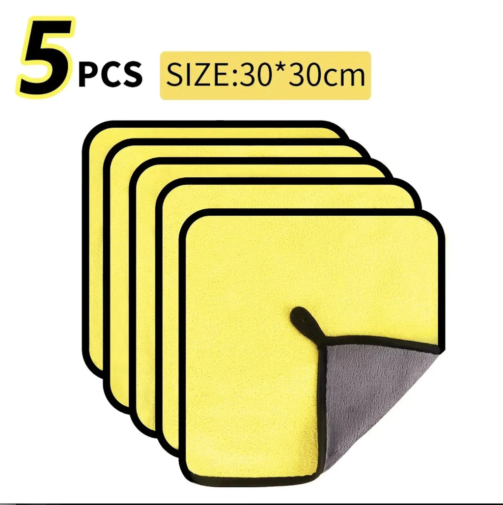 10/5/3Pcs Car Wash Microfiber Towel 30*30CM Car Cleaning Drying Cloth Care Cloth Car Wash Towel Kitchen Towel