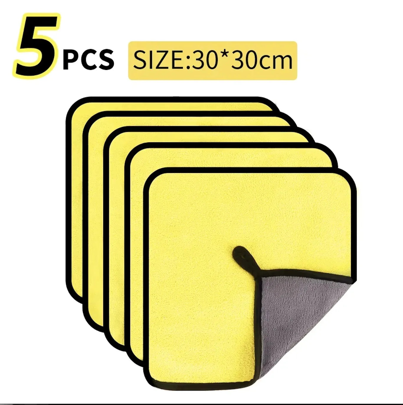 10-Pack Microfiber Car Wash Towels | 30x30 cm Cleaning & Drying Cloth Set additional angle