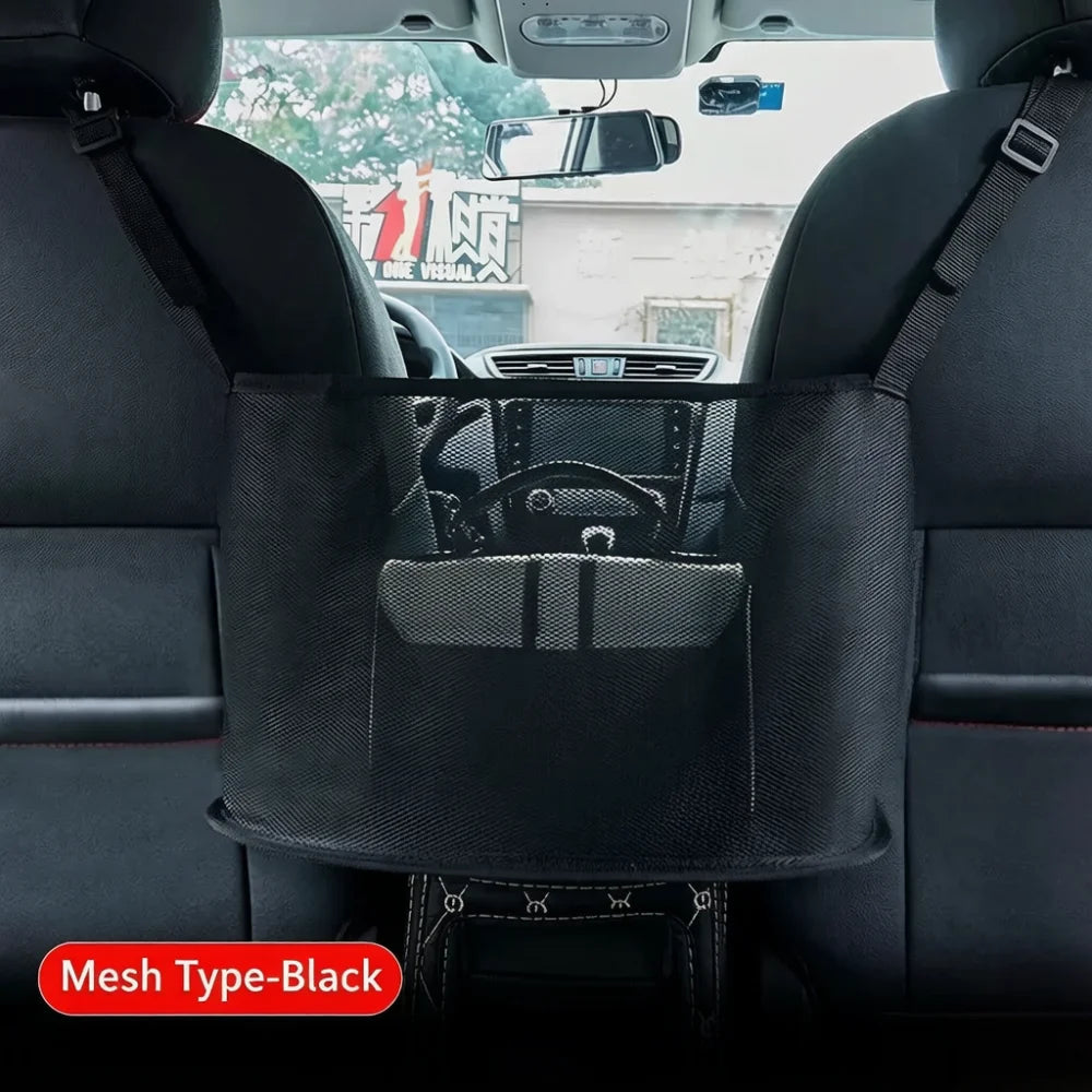 Car Seat Middle Storage Bag, Car Net Pocket Storage Organizer, Car Interior Supplie additional angle