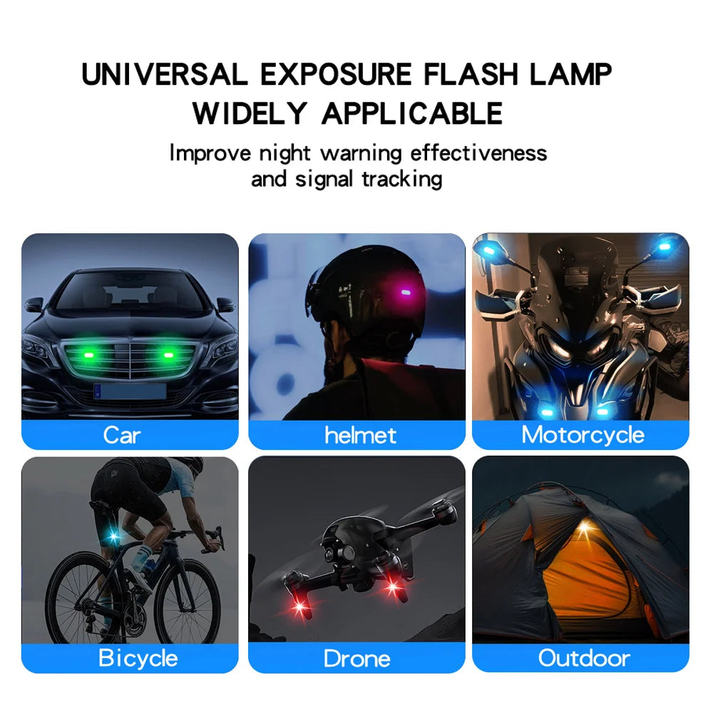 2/4pcs Wireless LED Strobe Lights Car Decor Atmosphere Light, 8 Colors Rechargeable Le close-up view