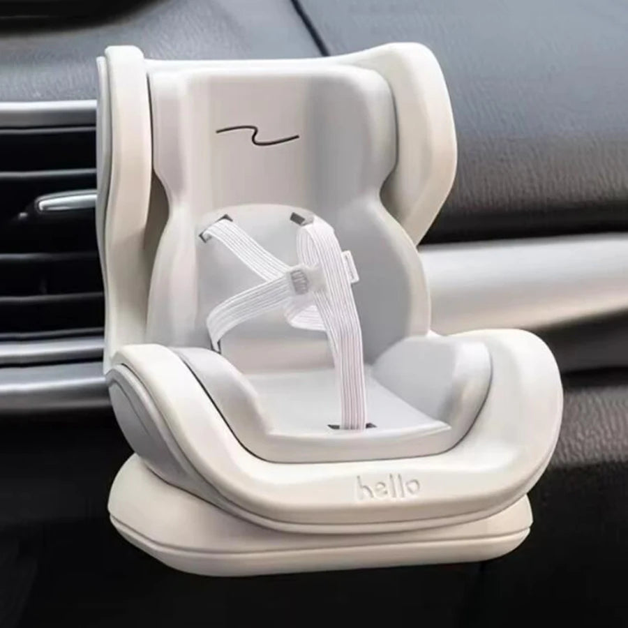 Car Safety Seat Cartoon Chair Model Car Doll Decorative Item Car Interior Accessories close-up view