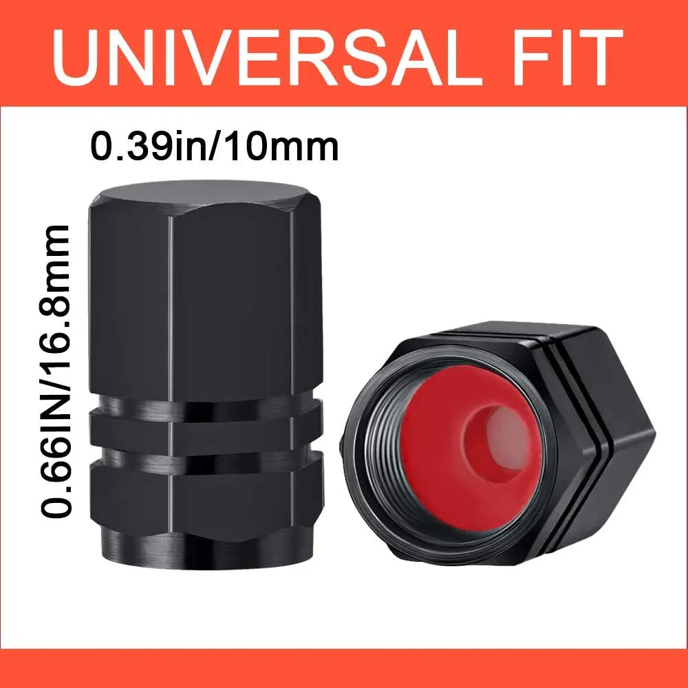 Aluminum Alloy Tire Valve Caps | 5 or 10 Pack Waterproof Dustproof Stem Covers close-up view