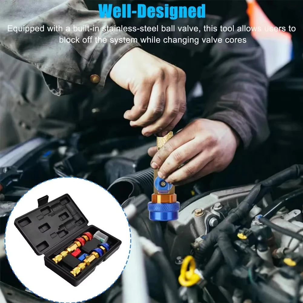 R134A Auto Air Conditioner Refrigerant-Free Valve Core Removal, Installer, Air Conditioner High and Low Pressure Spool Tool