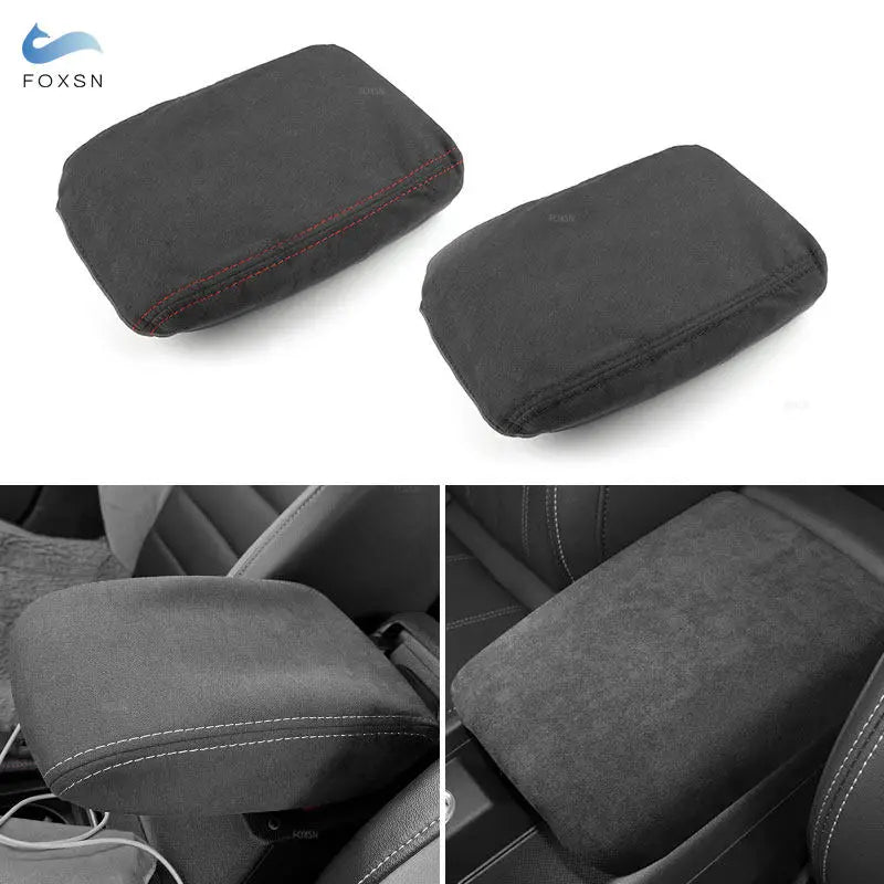 Car Styling Center Armrest Console Box Cover Trim Suede Leather For VW Golf 6 2010 2011 2012 2013