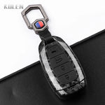 ABS Carbon Fiber Style Car Key Case Cover For Hyundai i30 ix25 Elantra KONA Solaris Azera Grandeur TM Accent Santa Fe Keychain