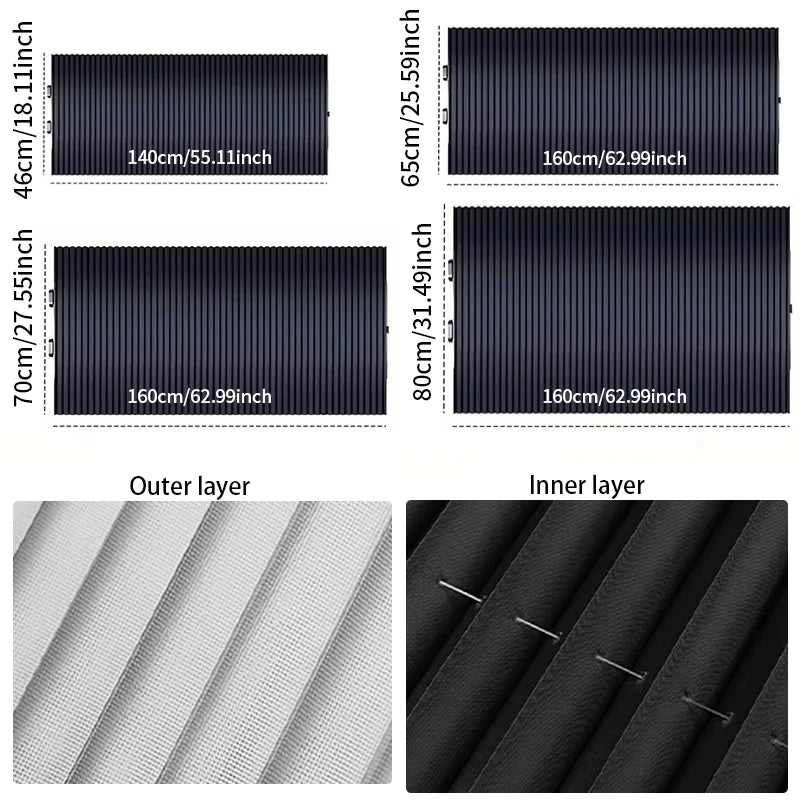 Car Retractable Windshield Sunshade | UV Blocking Car Sun Shade with Suction Cups additional angle