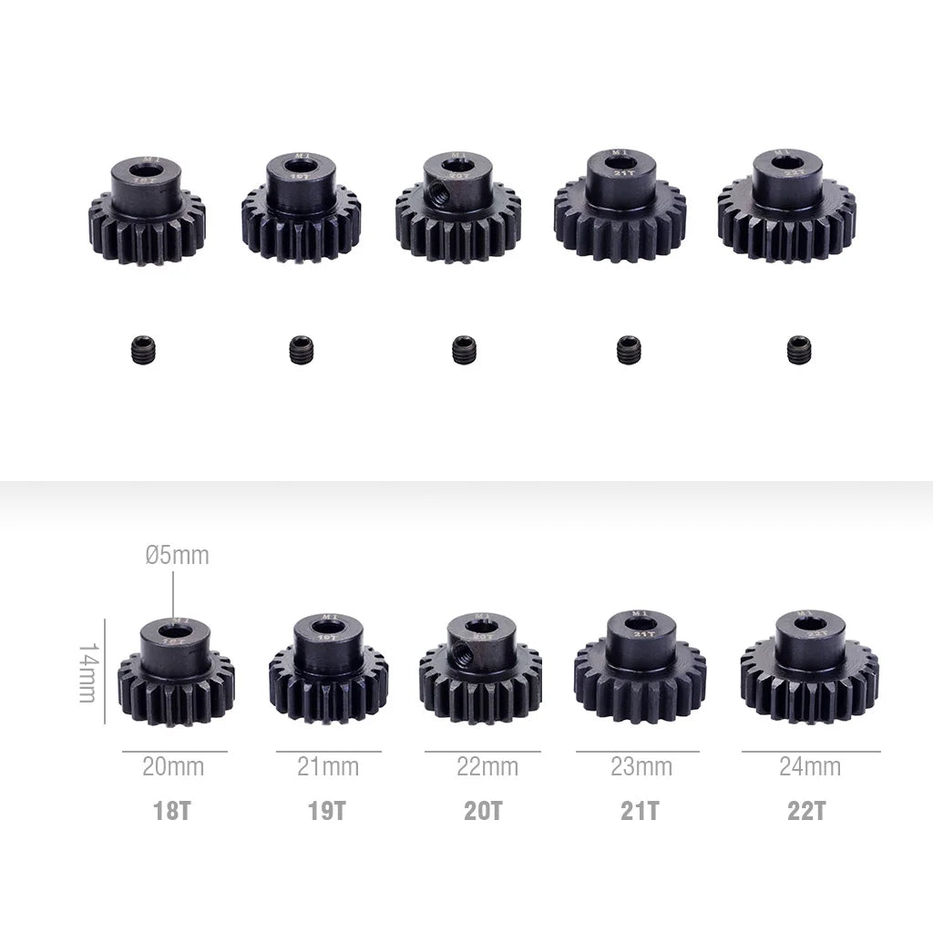 M1 5mm Steel Pinion Motor Gear for 1/10 1/8 1/7 RC Car additional angle